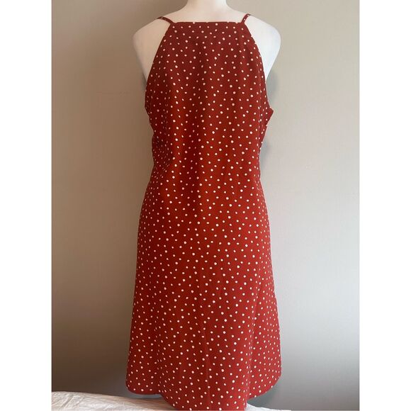 Limited NWT Orange / White spots Slip Dress Lined - Picture 2 of 8